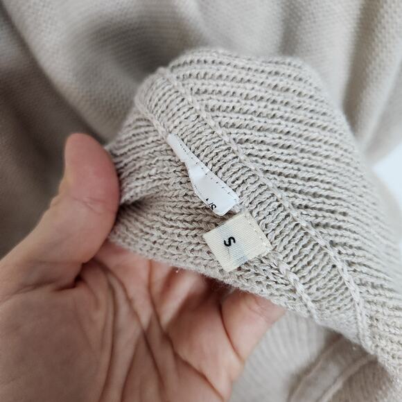 By Malene Birger Revolve Linen Knit Poncho Sweater Tan Neutral S Lagenlook - Picture 5 of 7